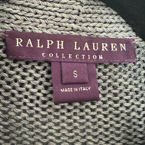 Ralph Lauren Purple Label Size S Silk Knit Waterfall Cardigan Sweater Blue Basic - Picture 7 of 14